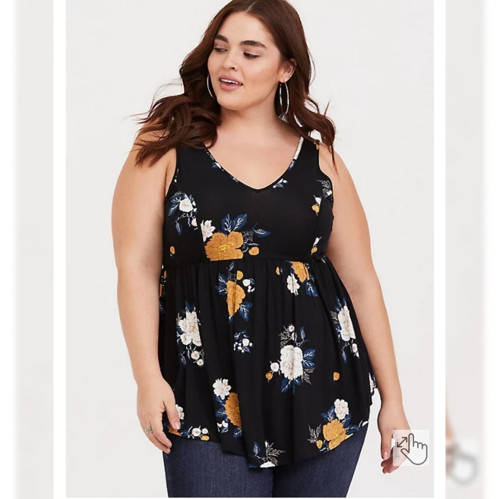 Torrid Super Soft Floral Babydoll Tank